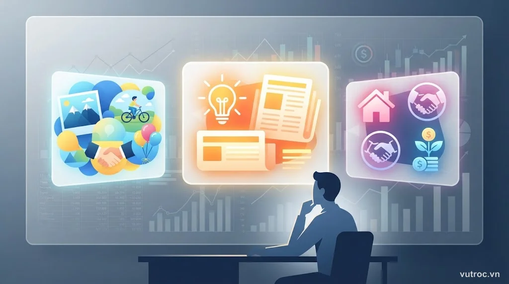 Minh họa thiên lệch sẵn có trong quyết định tài chính - hình ảnh nổi bật che lấp dữ liệu thực tế