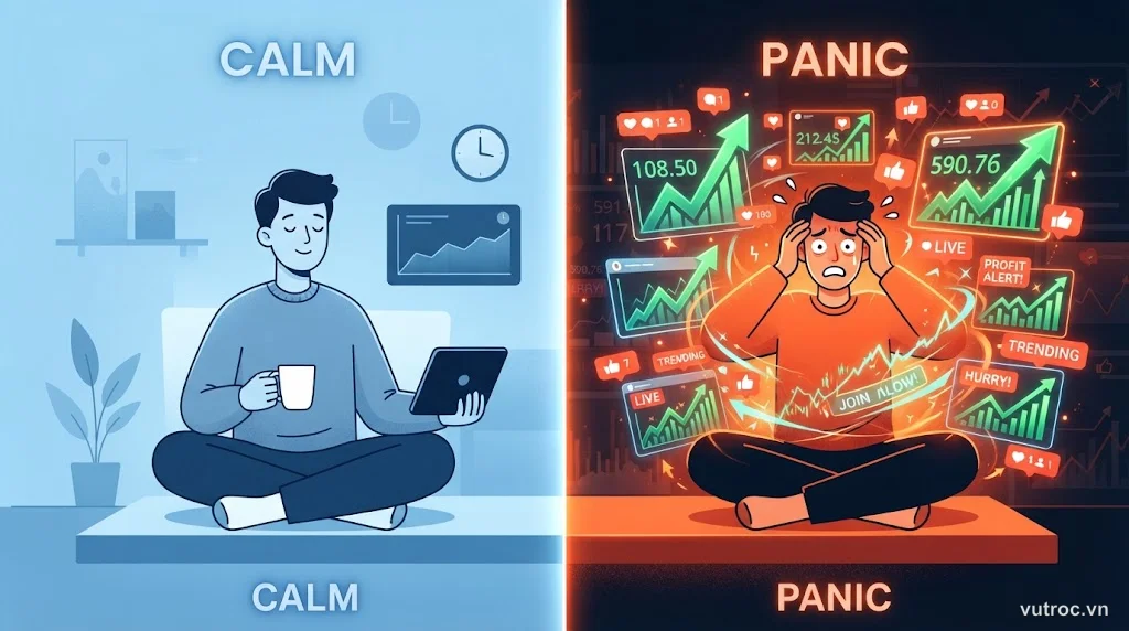 Biểu đồ minh họa tâm lý FOMO trong quyết định tài chính