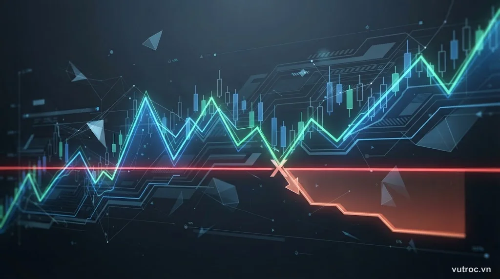 Biểu đồ giá với vùng stop loss minh họa công cụ kiểm soát rủi ro đầu tư