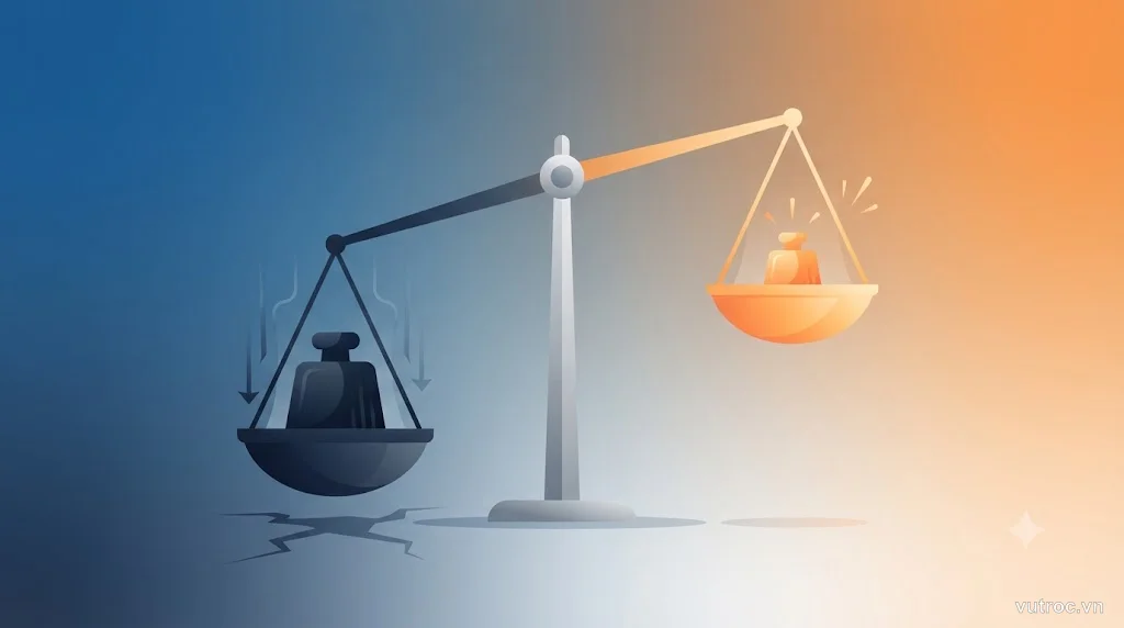 Minh họa trừu tượng về loss aversion trong tâm lý tài chính
