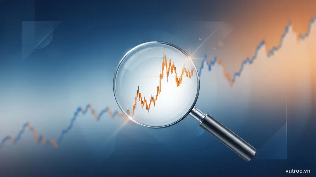 Minh họa recency bias trong quyết định tài chính — sự kiện gần đây che mất xu hướng dài hạn